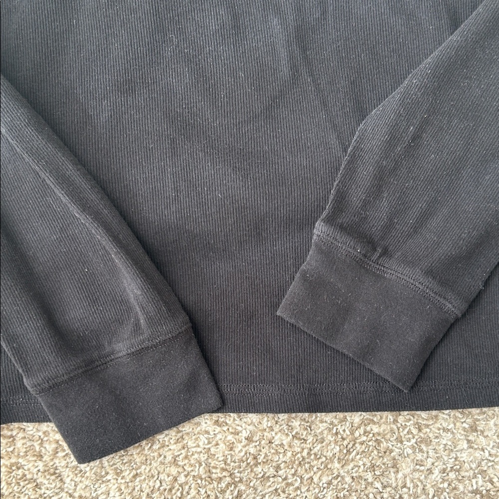 vintage Harley-Davidson Black and White Women Henley Long Sleeve Ribbed Shirt - Picture 5 of 8